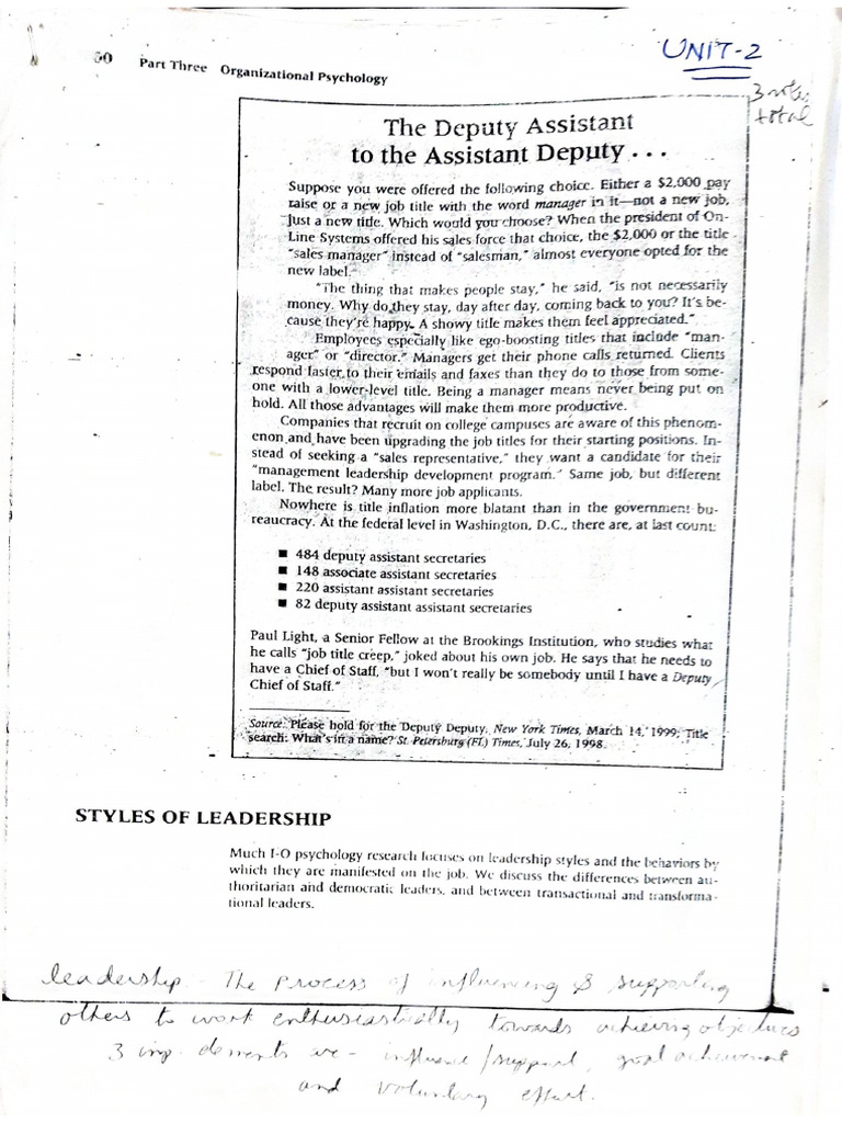 Unit 3 - Leadership Notes | PDF