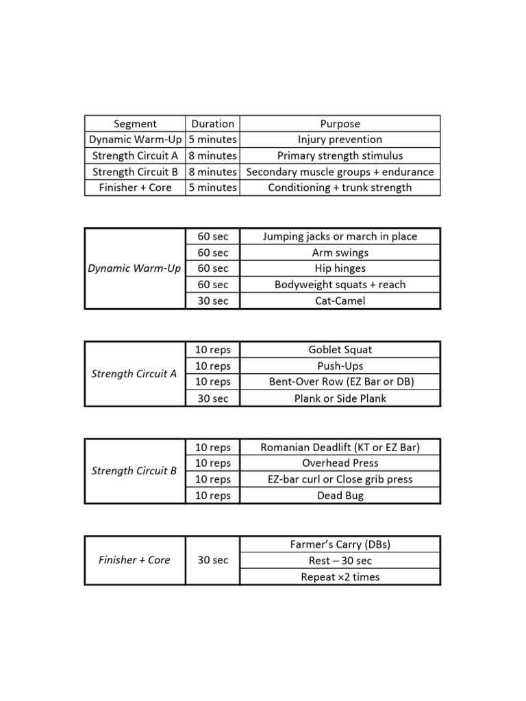 Full-Body Strength Workout Plan | PDF