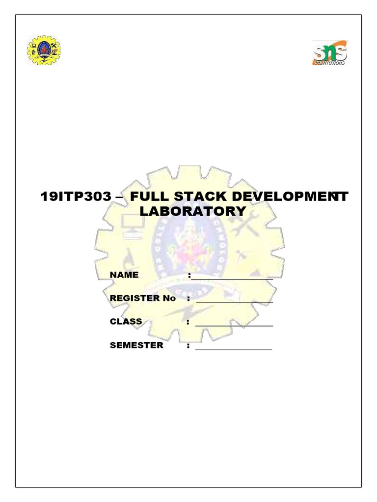 Full Stack Development Lab Record | PDF | Computing | Computer Programming