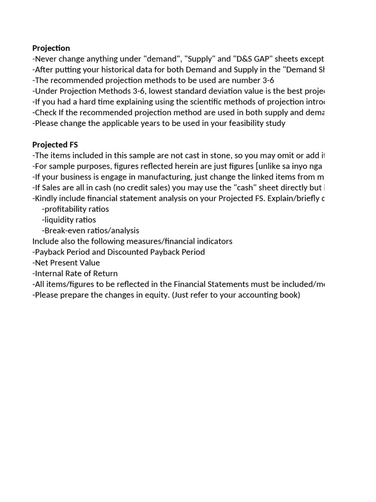 Demand and Supply Projection Guide | PDF | Expense | Cost Of Goods Sold