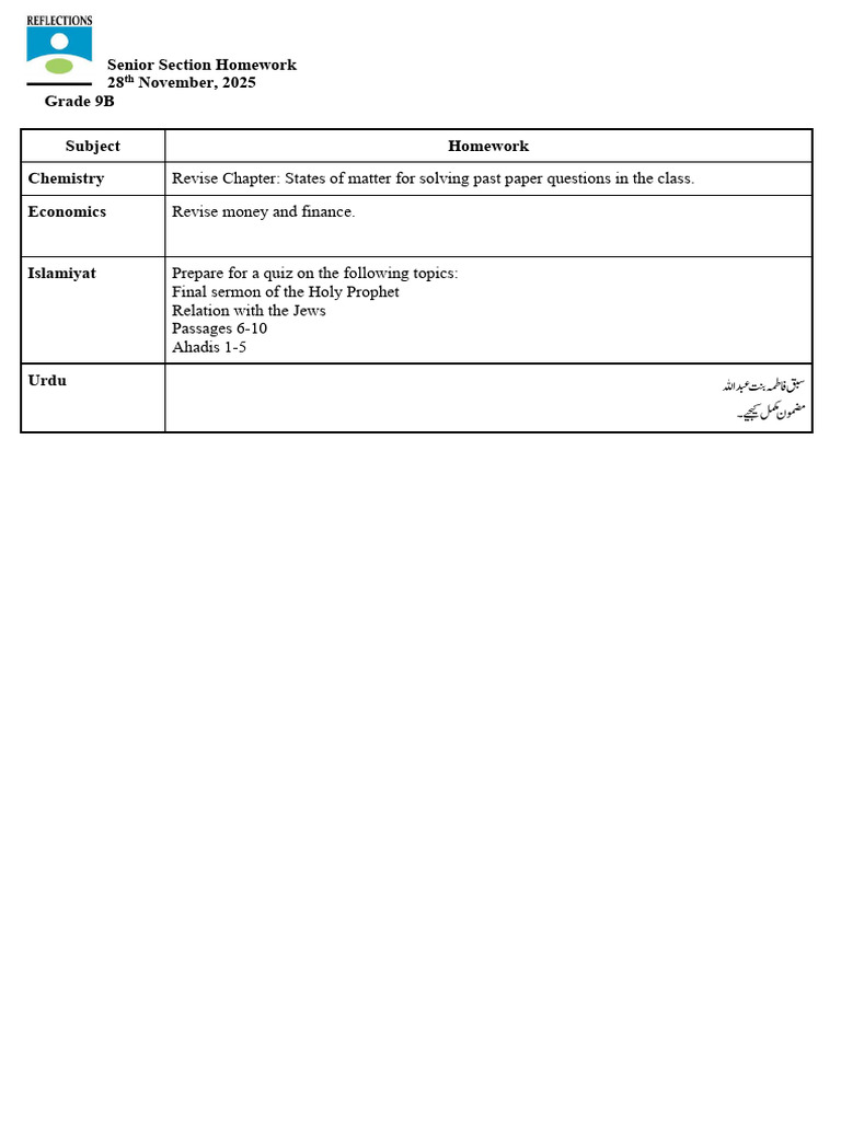 9B Homework - Senior Section-33 | PDF