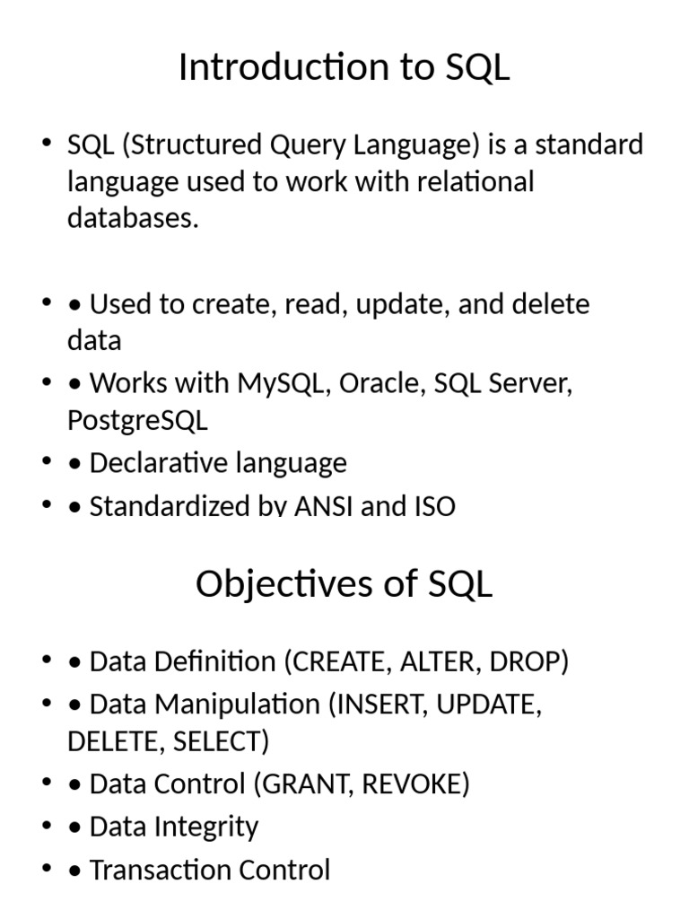 Introduction to SQL Basics and History | PDF