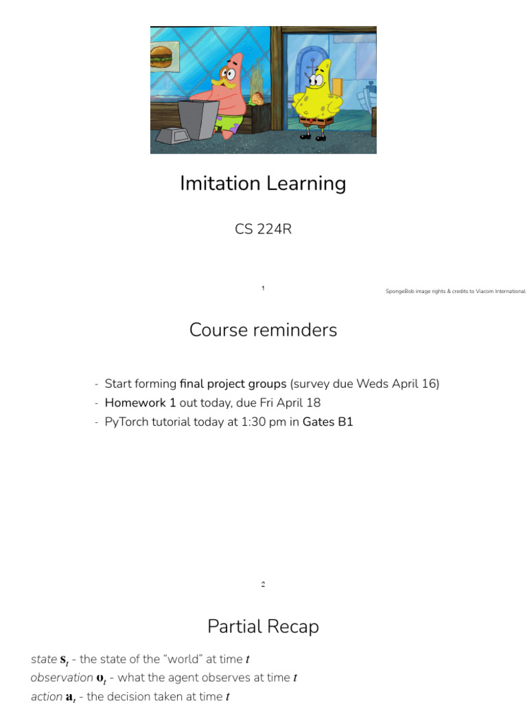 Imitation Learning Course Overview | PDF | Applied Mathematics | Learning
