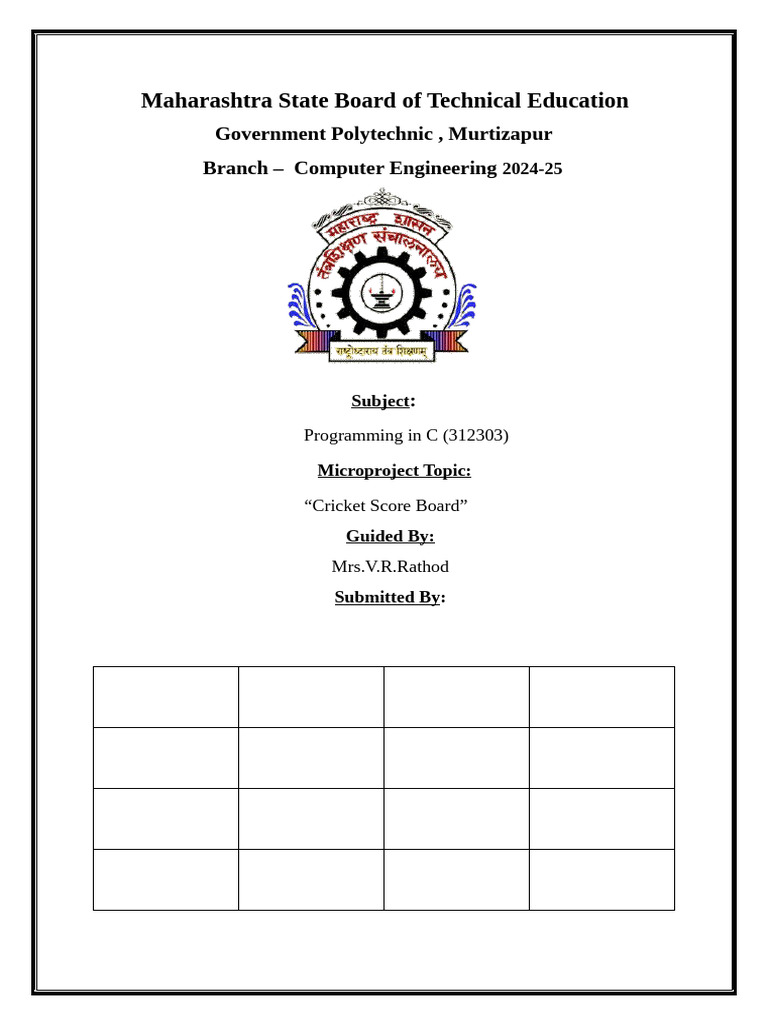 Cricket Scoreboard Micro Project in C | PDF | Computer Program ...