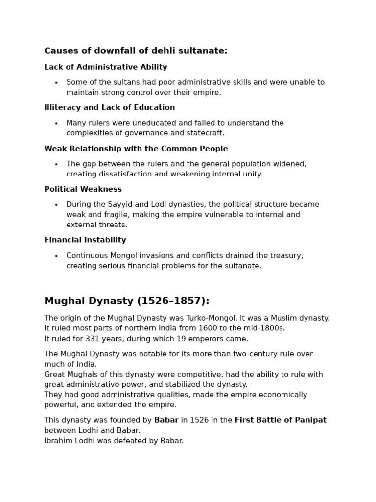 Notes 2 | PDF | Mughal Empire