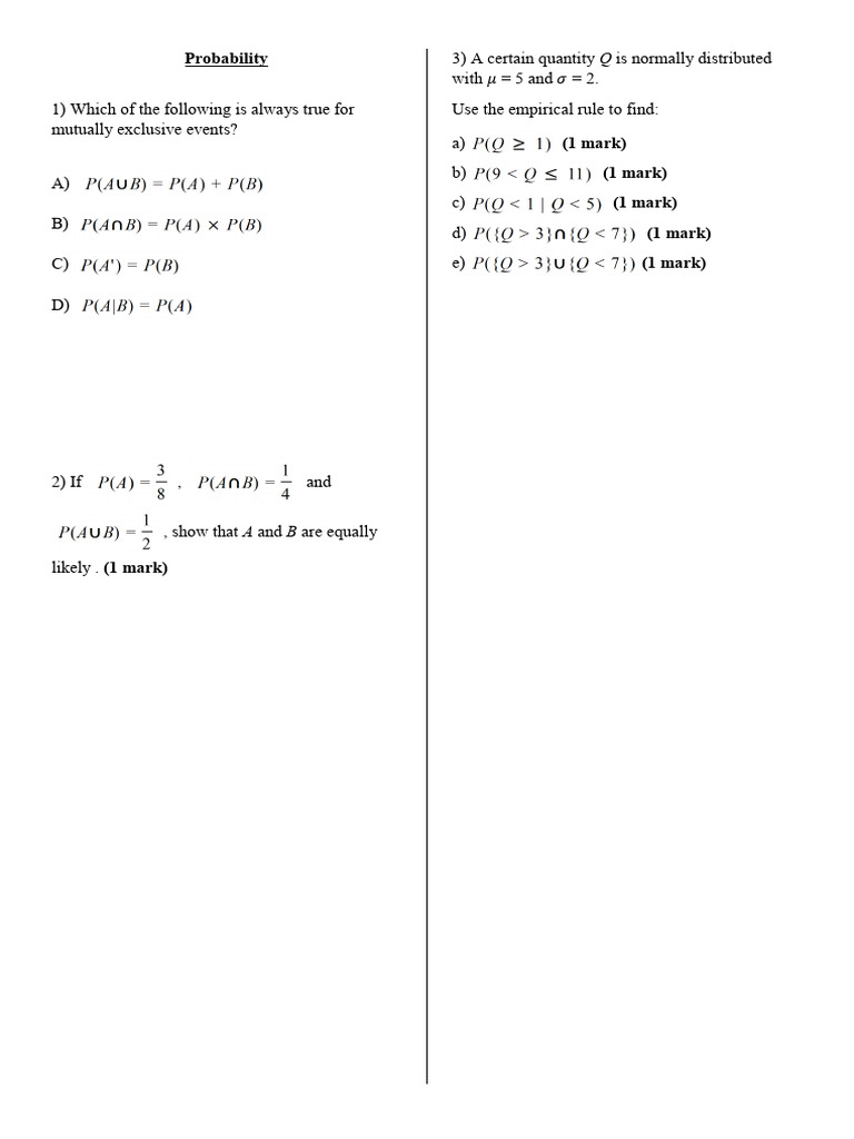 Probability Concepts and Calculations | PDF | Probability Distribution ...