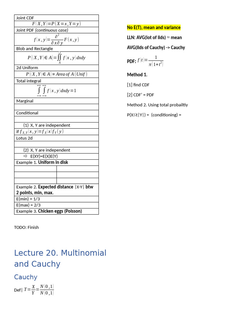 Lecture19 20 JCM MnomCauchy | PDF