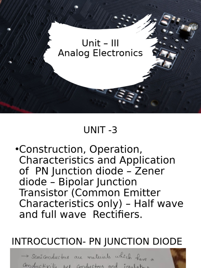 Unit – III Analog Electronics [Autosaved] (1) | PDF | Bipolar Junction ...
