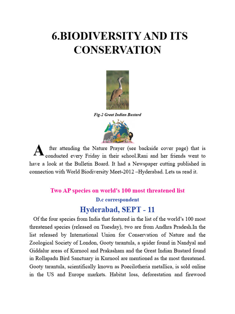 Biodiversity Conservation in Andhra Pradesh | PDF | Biodiversity ...