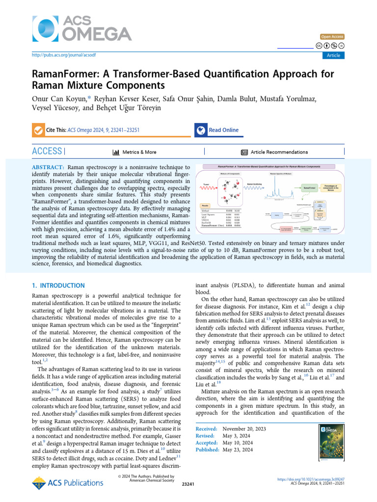 Transformer Model for Raman Analysis | PDF | Raman Spectroscopy ...