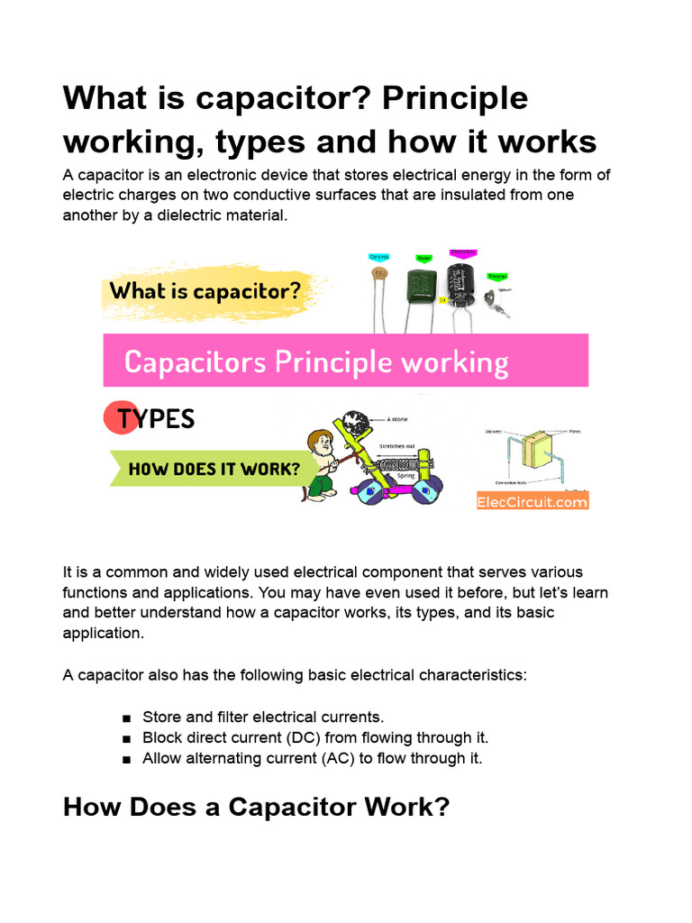 Understanding Capacitors: Types & Functions | PDF | Capacitor | Capacitance