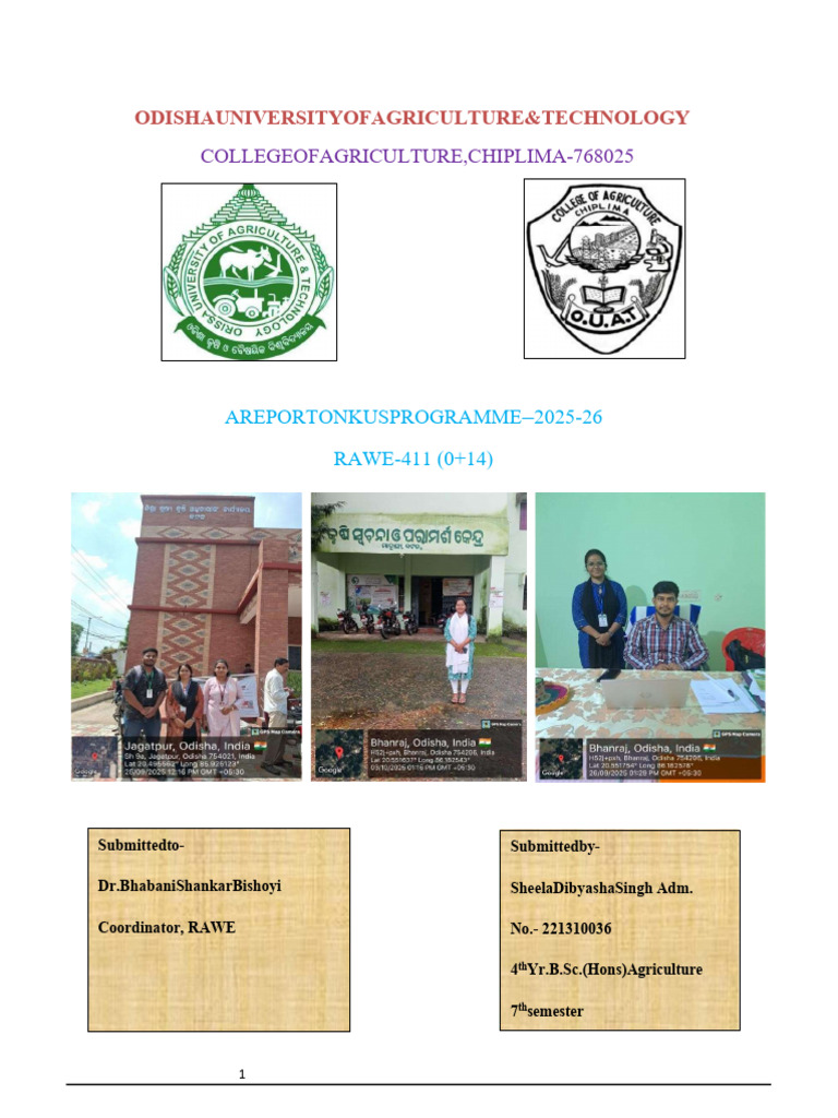 RAWE Programme Report 2025-26 | PDF | Agriculture | Fertilizer