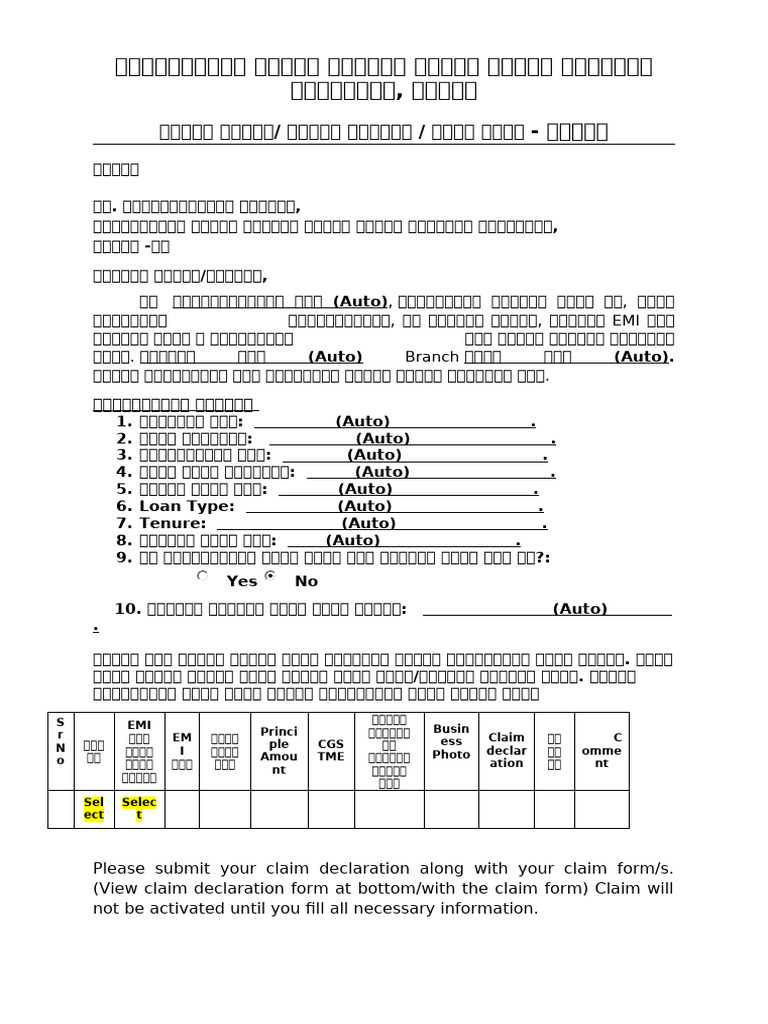 Ir1 Claim Form | PDF
