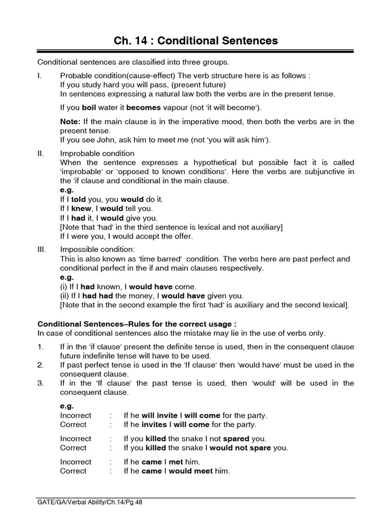 Understanding Conditional Sentences | PDF | Interpretation (Philosophy ...