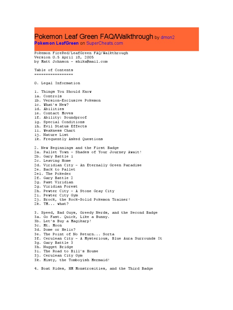 Pokémon FireRed and LeafGreen/Cinnabar Island — StrategyWiki