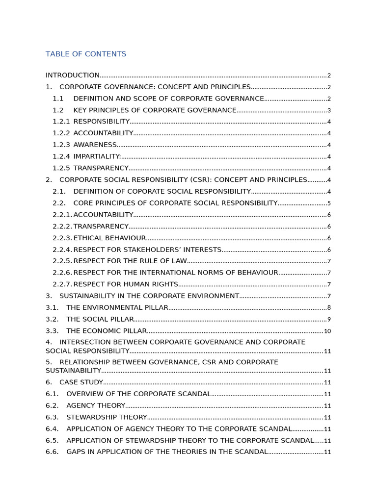 Corporate Governance and CSR Principles | PDF | Corporate Social ...