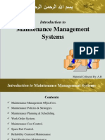 Maintenance Management Systems: Introduction To