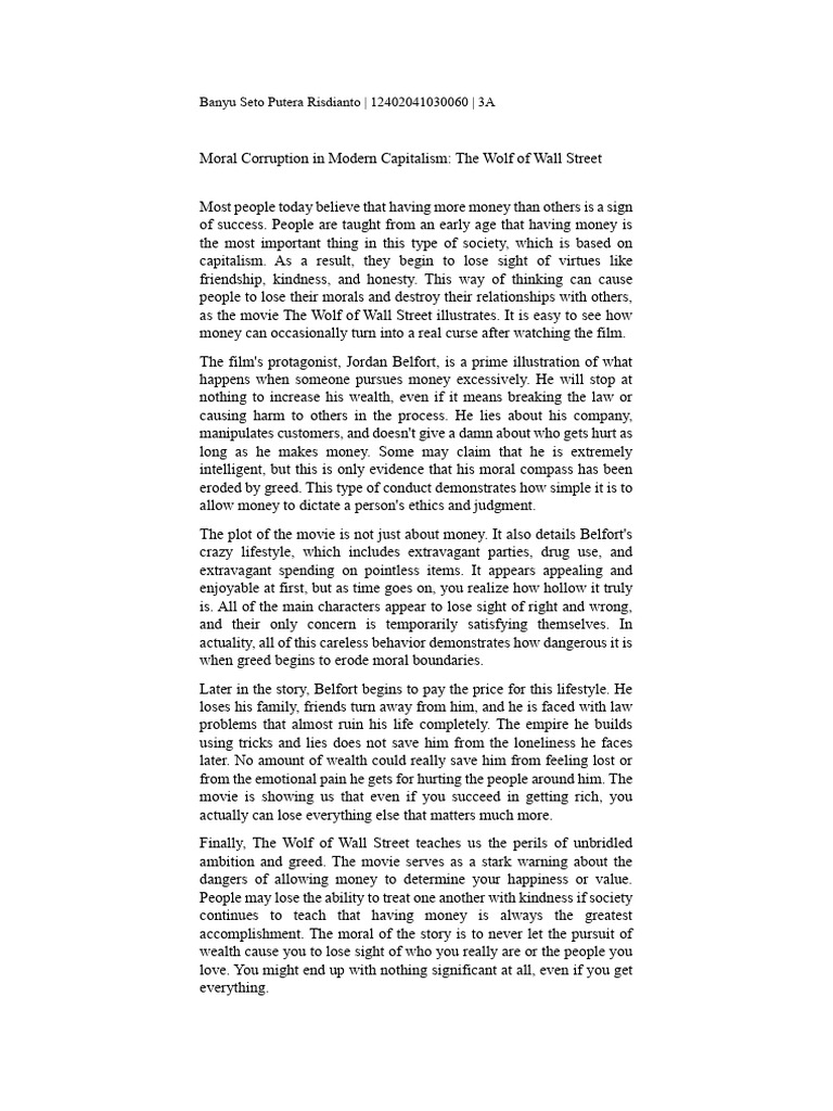 Moral Corruption in Capitalism Explained | PDF | Greed | Morality