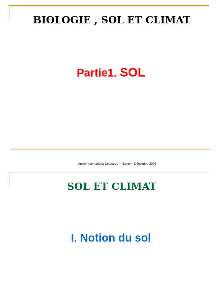 Biologie du sol et climat : Atelier Namur | PDF | Sol (pédologie) | Feuille