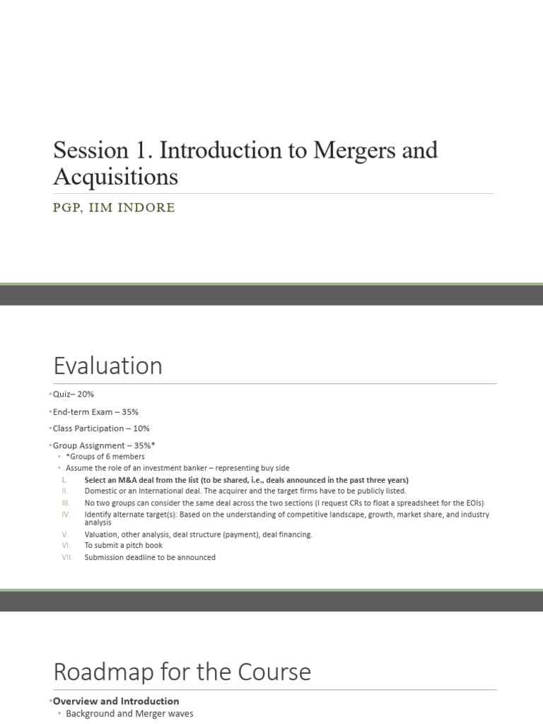 Introduction to Mergers and Acquisitions | PDF | Leveraged Buyout ...