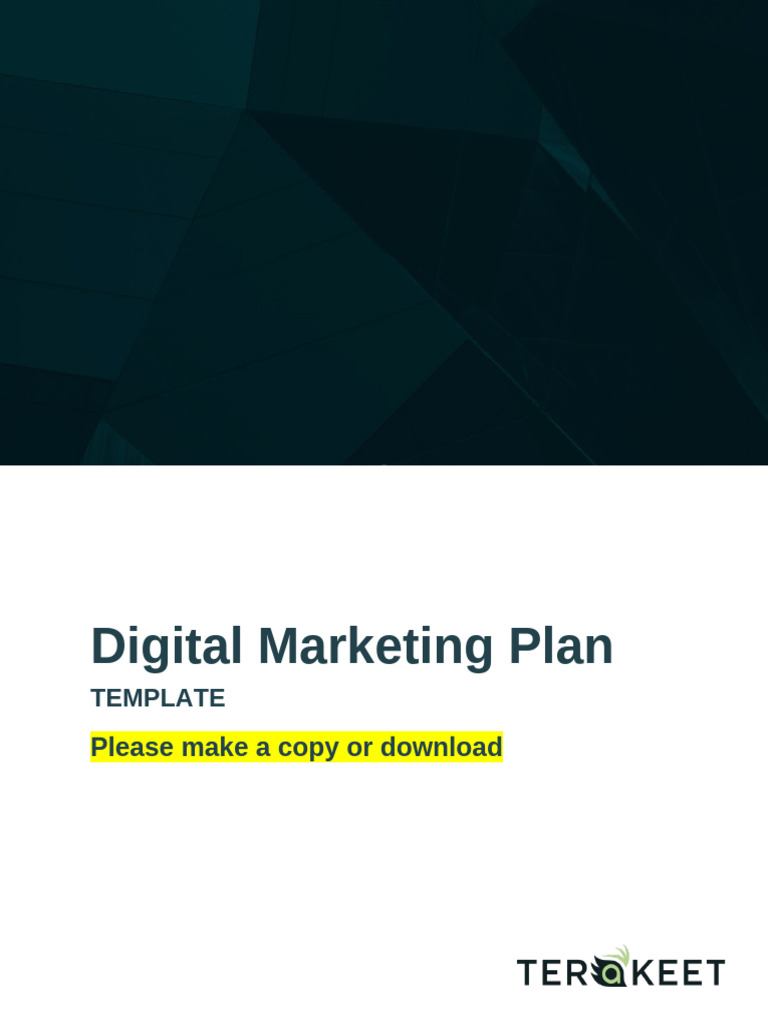Digital Marketing Plan Template | PDF | Performance Indicator | Digital ...