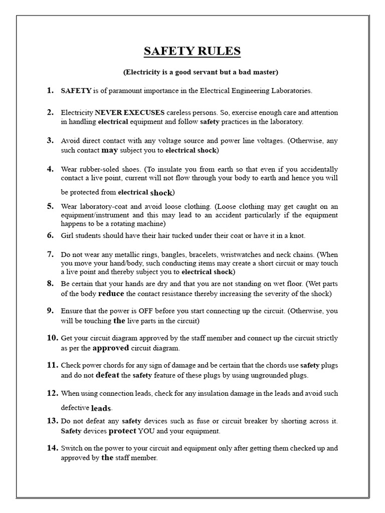 Essential Electrical Safety Guidelines | PDF | Electric Motor | Transformer