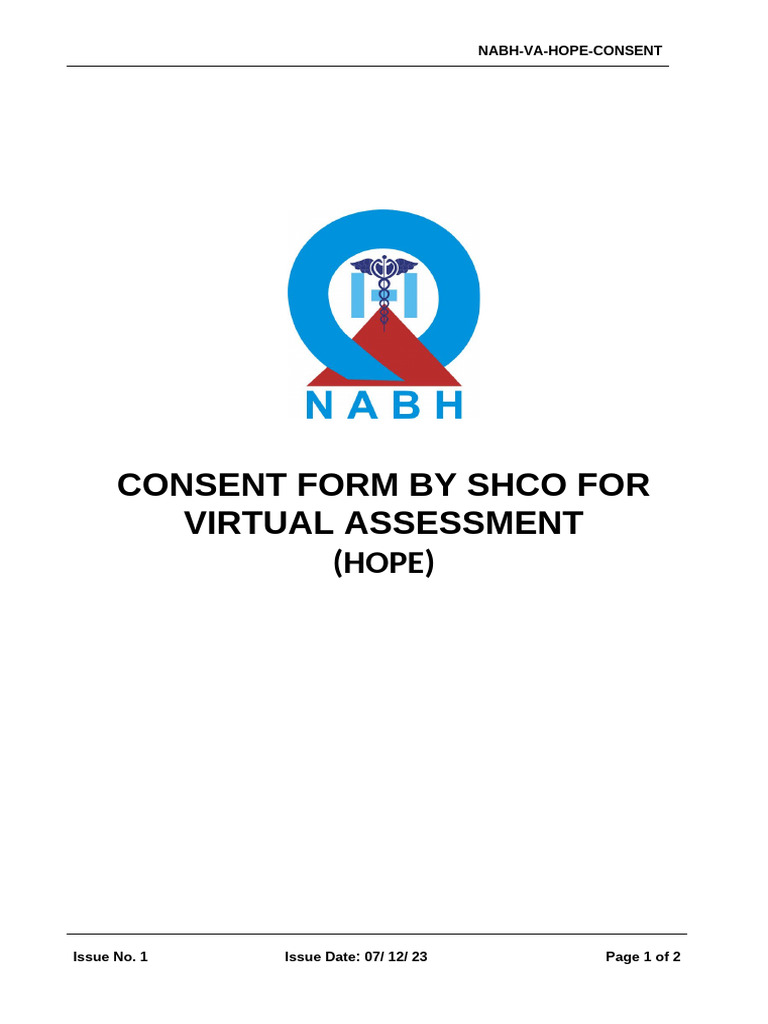 NABH Virtual Assessment Consent Form | PDF