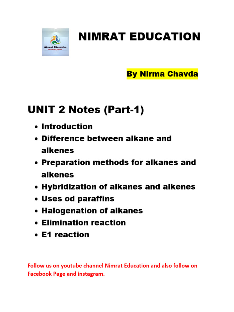 Alkanes and Alkenes: Key Concepts | PDF | Alkene | Alkane