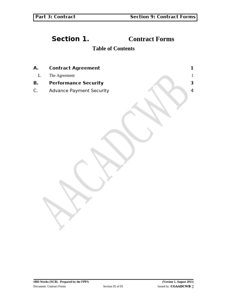 Contract Forms for Procurement Agreements | PDF | Guarantee | Business Law