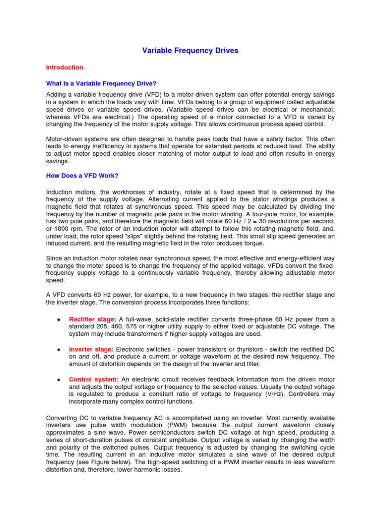Understanding Variable Frequency Drives | PDF