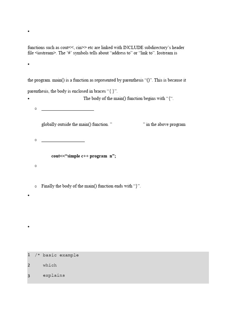 C++ Program Structure Explained | PDF | Computer Program | Programming