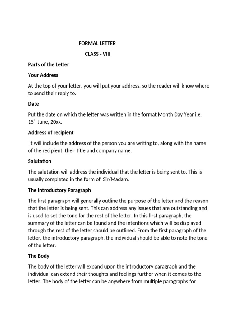 How to Write a Formal Letter | PDF