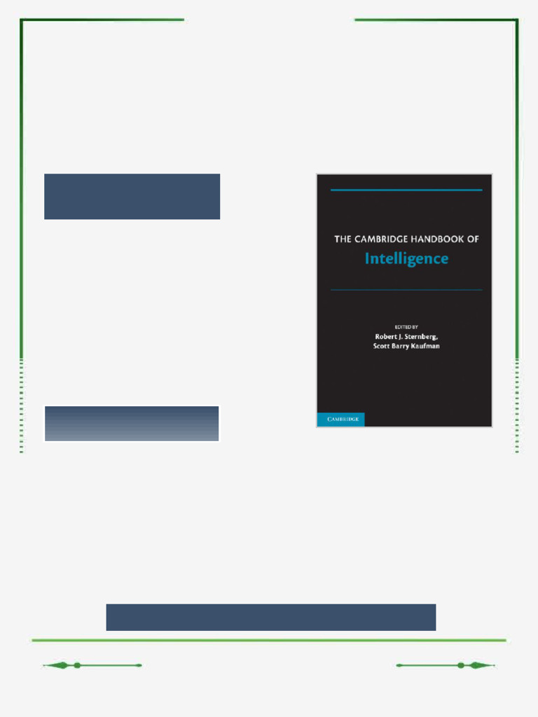 The Cambridge Handbook of Intelligence 1st Edition Robert J. Sternberg ...