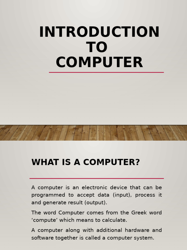 Introduction To Computer | PDF | Central Processing Unit | Computer ...