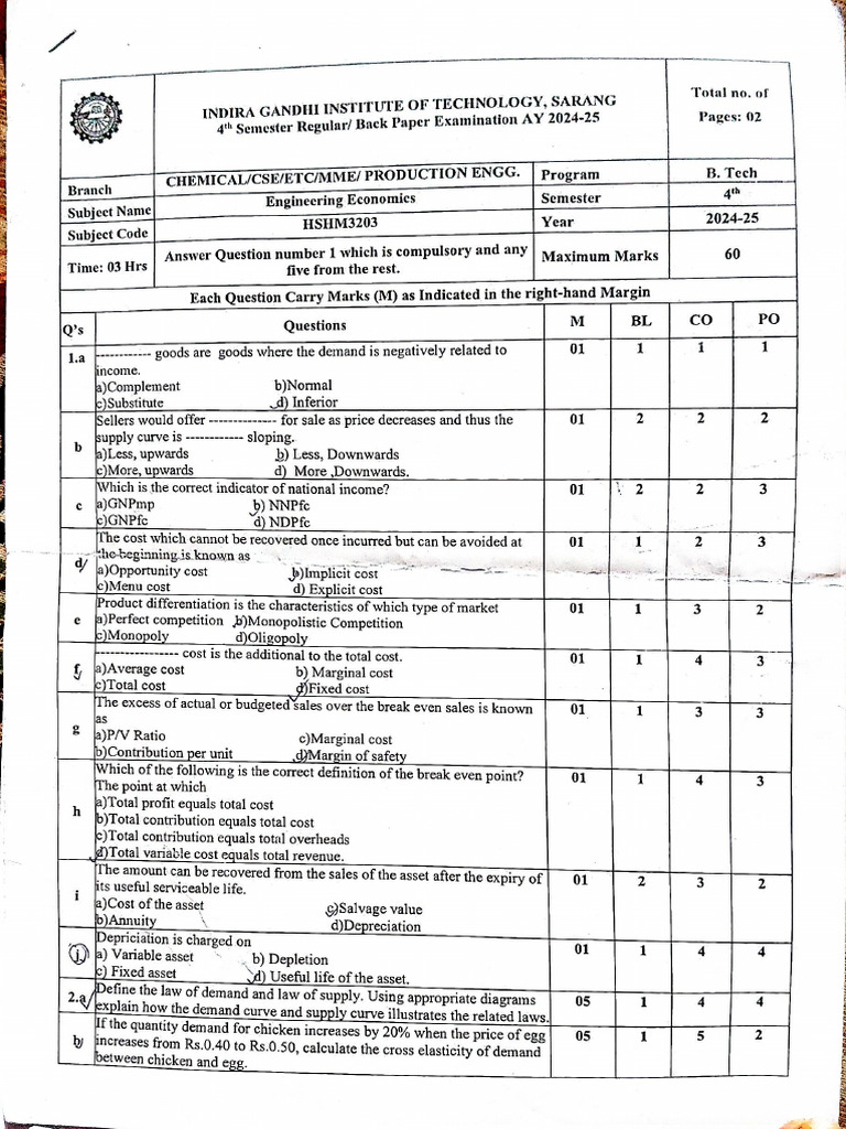 4th Sem Question | PDF