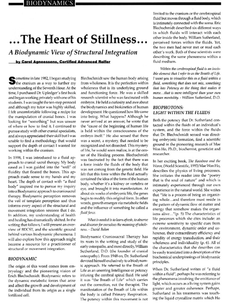 Biodynamics Heart of Stillness | PDF