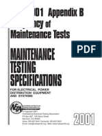 Frequency of Maintenance Test Electrical Apparatus