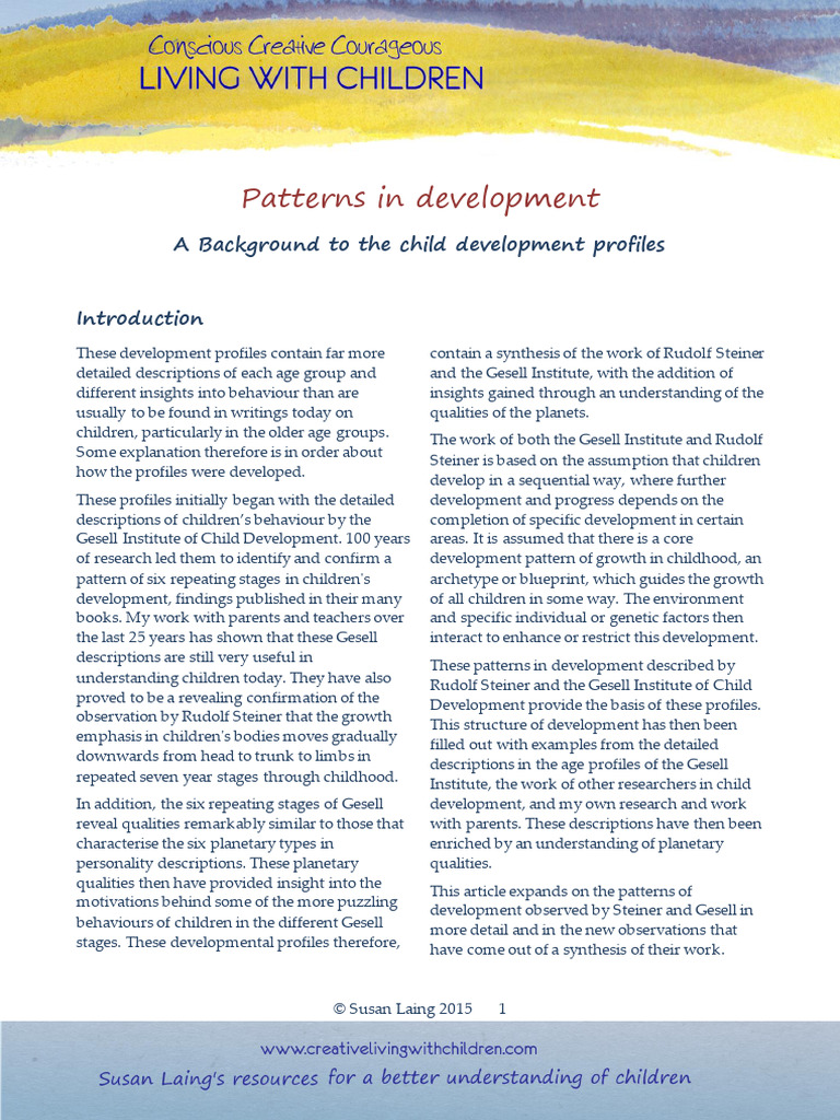 Child Development Patterns Explained | PDF | Tooth | Temperament
