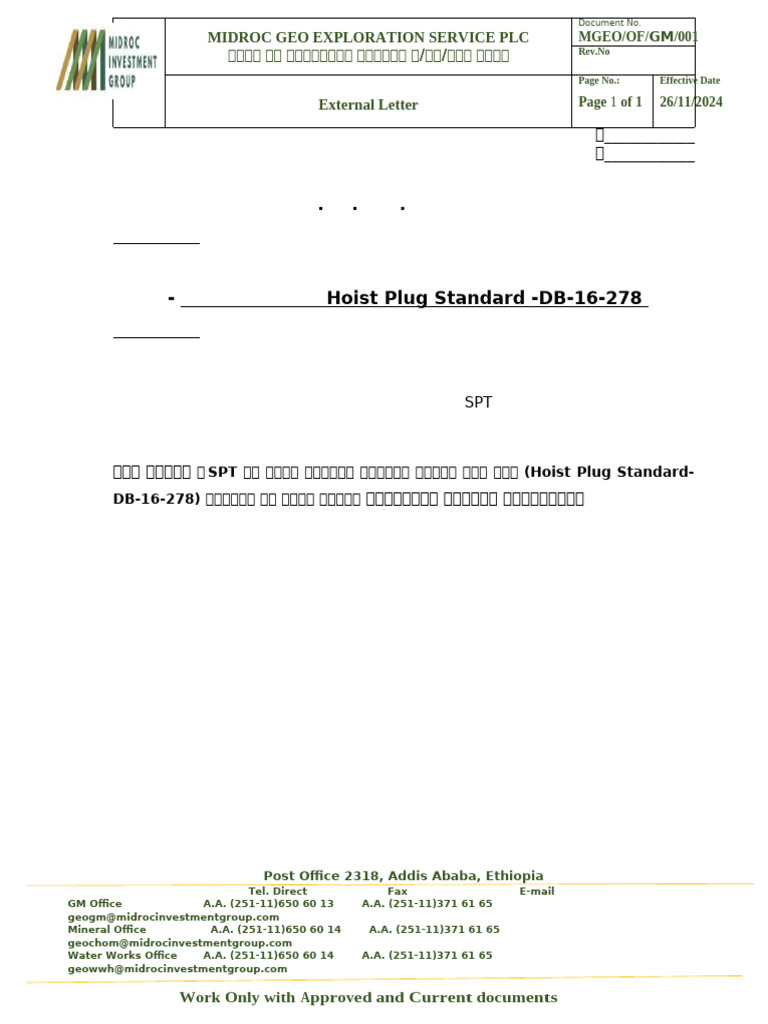 Hoist Plug Standard DB 16 278 | PDF