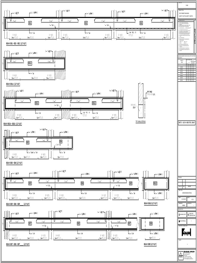Ground Beam Structural Design Details | PDF | Beam (Structure) | Concrete