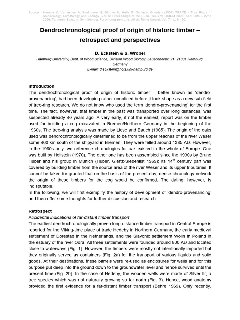 Dendro-Provenancing of Historic Timber | PDF