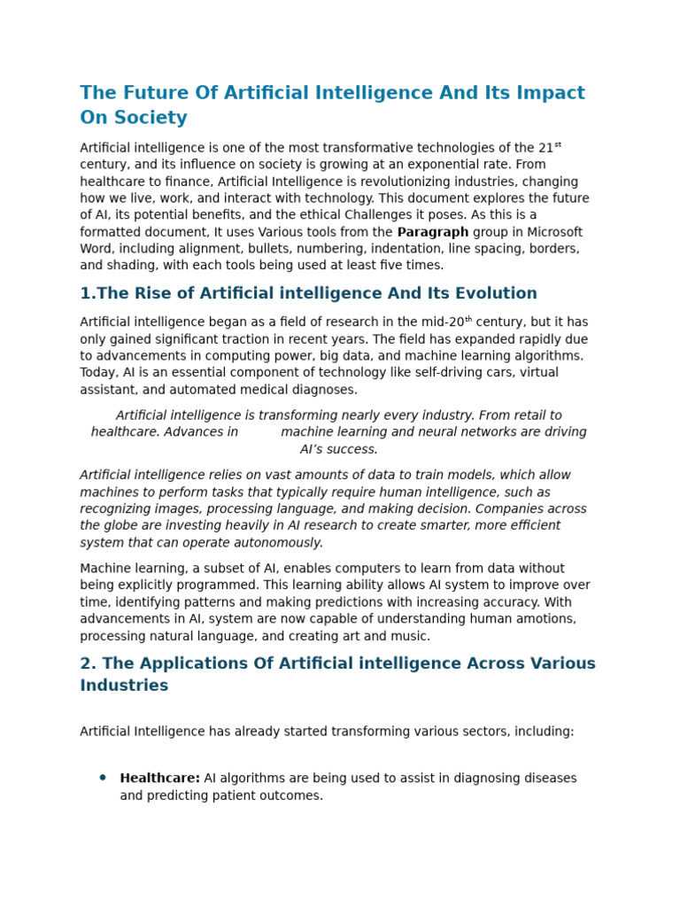 Assignment No.4 (Paragraph) | PDF | Artificial Intelligence ...