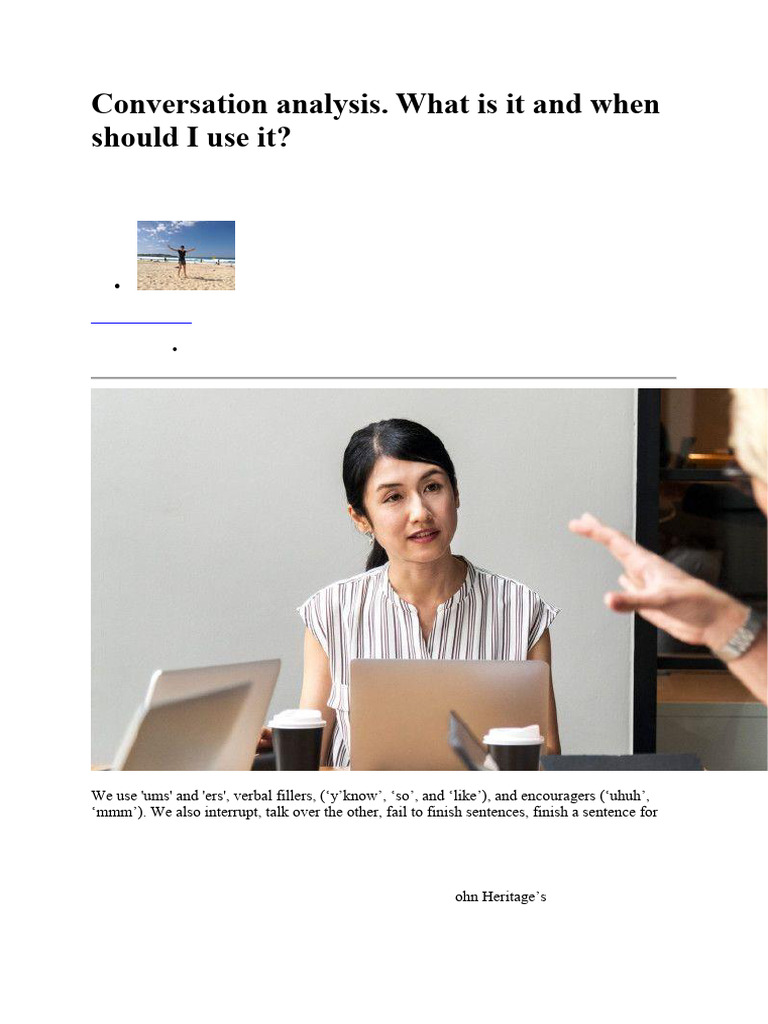 Understanding Conversation Analysis Basics | PDF | Data | Linguistics