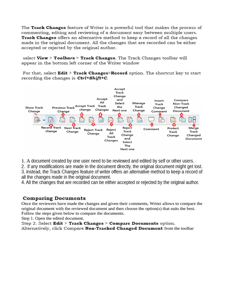Oolbars: Track Changes Track Changes | PDF