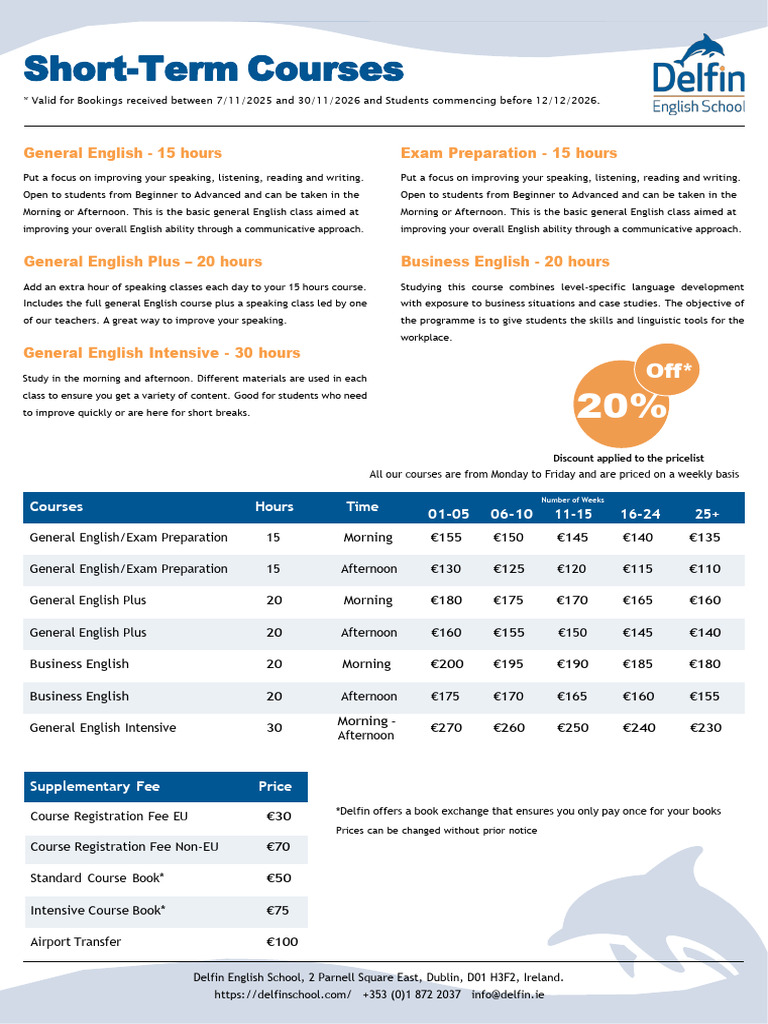 English Language Courses in Dublin | PDF | English Language ...