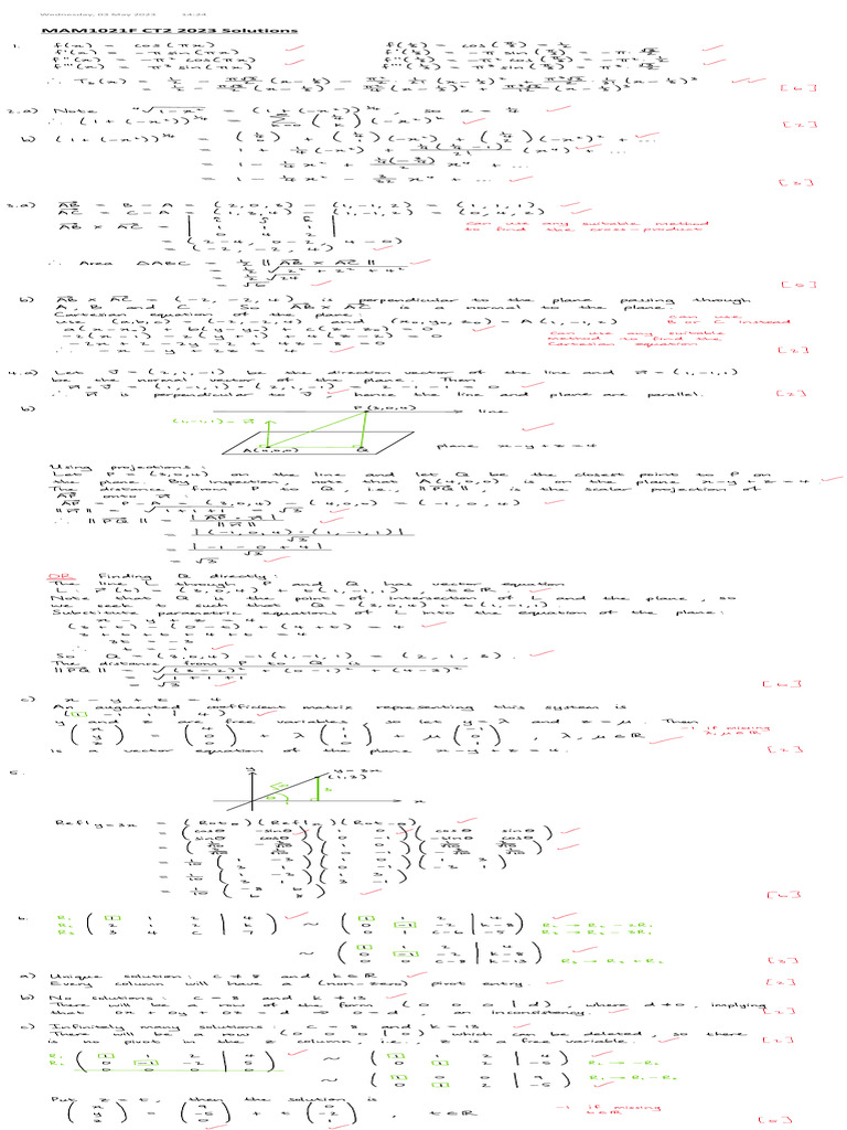 MAM1021F 2023 CT2 Solutions | PDF