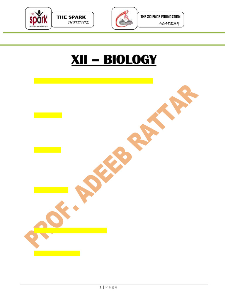 XII Biology Adeeb Rattar Key Final TERM 2021 | PDF | Dominance ...