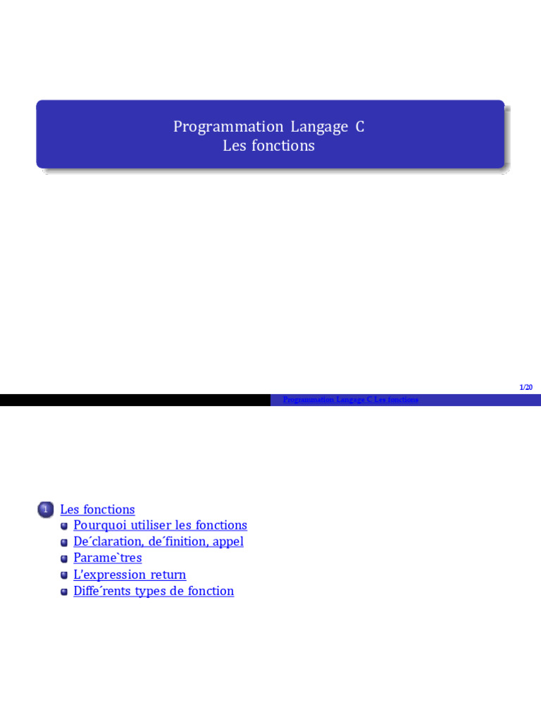 Comprendre les fonctions en C | PDF | C (Langage de programmation ...