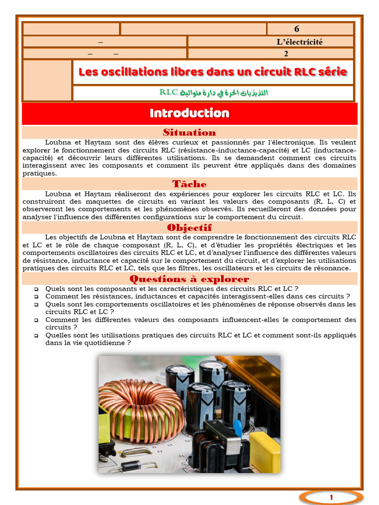 Oscillations dans un circuit RLC série | PDF | Tension électrique ...