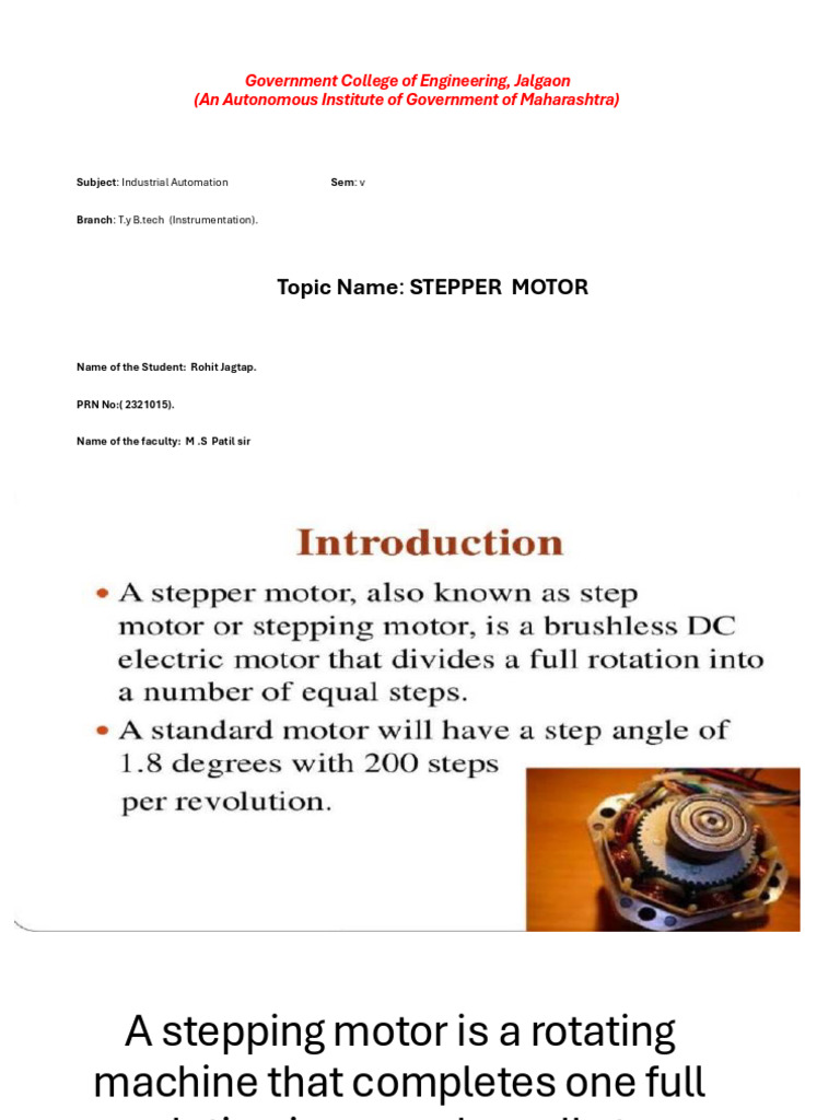 Understanding Stepper Motors in Automation | PDF | Electric Motor ...